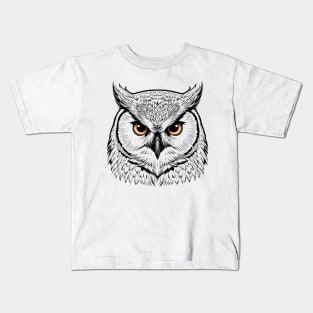 Enchanting Owl Face Texture Kids T-Shirt